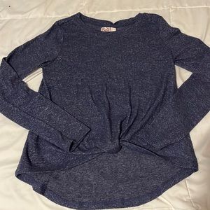 Blue sweater by SO, adult XS.